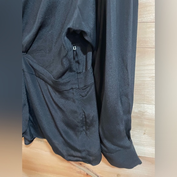 NWT The Kooples Black Crossed Top in Silk Blend Size 4 (US 10/XL). - Picture 7 of 12